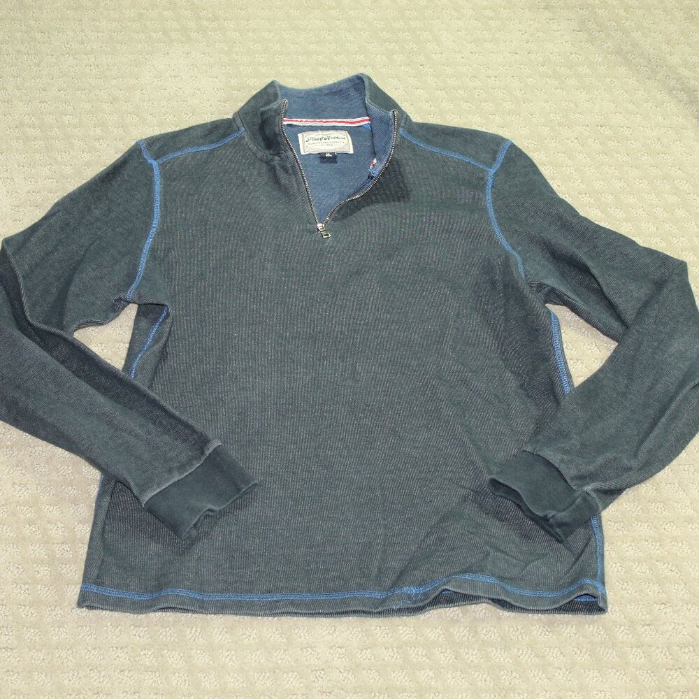 Flag & Anthem Men's Sweater Medium Blue Quarter-Zip Pullover MSRP: $59.50